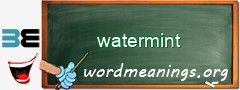 WordMeaning blackboard for watermint